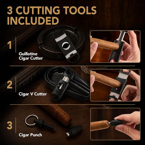 Estuche de viaje premium para cigarros de cuero con cortador integrado y construcción de lujo para un almacenamiento seguro. - Product Image 6