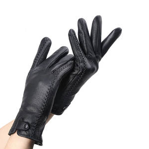 Gants d'hiver imperméables en cuir uni pour écran tactile, chauds, élégants, respirants, à doigts complets, pour le cyclisme, avec logo personnalisé pour hommes - Product Image 5