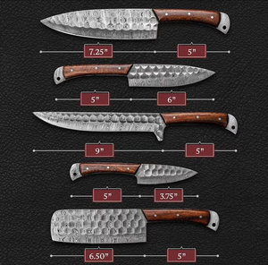 Handmade 67-Layer Damascus Steel Chef <b>Knife</b> <b>Set</b> Forged Ambidextrous Wooden Handle Leather Sheath Kitchen <b>Knife</b> Wholesale Bulk - Product Image 3