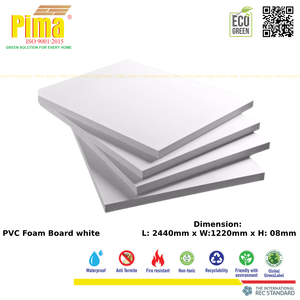 WPC PVC <b>Foam</b> Board Sheet 8mm <b>Thickness</b> 0.6 G/cm3 Density White Color Durable Waterproof Polyvinyl Panels for Outdoor Furniture - Product Image 1