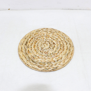 Set de table rond tressé en couleur naturelle, style simple, pour usage domestique, réutilisable, fin, isolant thermique - Product Image 4