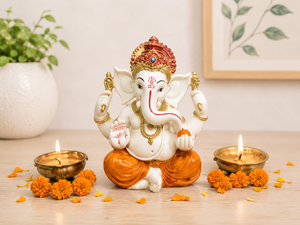 Statue de Ganesha en résine faite à la main en gros, figurine religieuse décorative pour la maison, le bureau ou la table - Product Image 3
