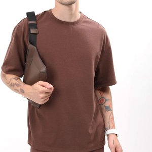 Heavyweight 100% Cotton Drop Shoulder T Shirt Streetwear Men's Oversize T-Shirts Logo Custom 300 Gsm <b>Plain</b> Baggy <b>Tshirts</b> - Product Image 1