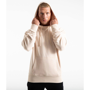 Sudadera con Capucha para Hombre, Color Beige, Corte Regular, con Bolsillo, Estilo Casual, Tejido de Punto, 100% Algodón, para Otoño - Product Image 1