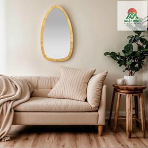 Rattan Boho <b>Mirror</b> for Decor, 31.5" x 18" Wall <b>Mirror</b> that is Farmhouse and Boho Wall Decor Style, Ideal for in the Bedroom - Product Image 5