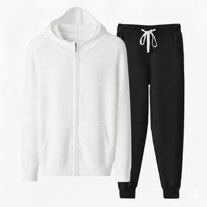 Ropa de calle Chándales lisos de algodón para hombre Pantalones de chándal de peso pesado y conjunto de Sudadera con capucha chándal para hombre, 100% algodón - Product Image 1