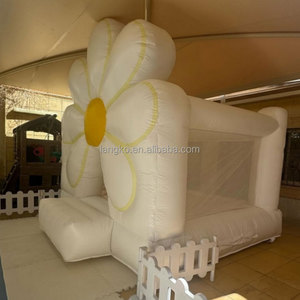 Château sautant gonflable populaire blanc Kids Indoor Soft Play Equipment Ball Pit Daisy Bounce House - Product Image 2