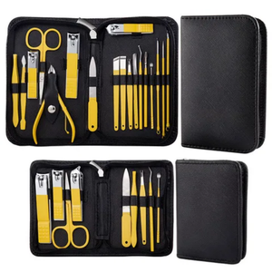 <b>Nail</b> Scissors Grooming Kit With Leather Travel Case Pink colour Manicure Pedicure <b>Set</b> Premium Quality Lightweight Manicure <b>Sets</b> - Product Image 1