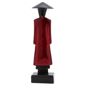 Traditional Vietnam lady lacquered statue highest quality handmade lacquer figurine for home decor - Product Image 4