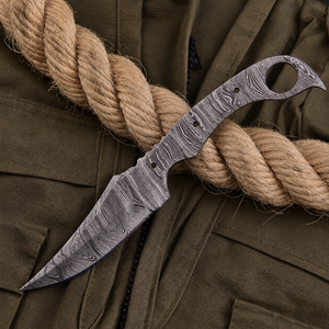 Cuchillo de Desollado Hecho a Mano de Acero de Damasco UA Supplies, Hoja de Punta Caída de 2.5mm de Grosor y 8 Pulgadas de Longitud Total, Personalizable - Product Image 1