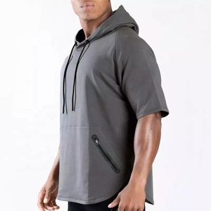 Wholesale customize unisex men hoodie plus size Cotton men pullover street wear high quality <b>short</b> <b>sleeve</b> men's <b>hoodies</b> - Product Image 4