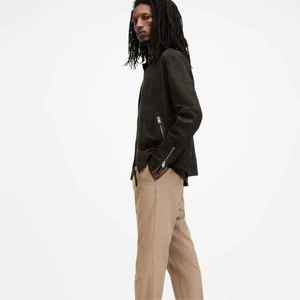 Blouson Premium Homme en Cuir Véritable Daim Coupe Slim Style Bomber Racer Vintage Décontracté Motard Moto Tendance Vêtement d'extérieur 2026 - Product Image 5