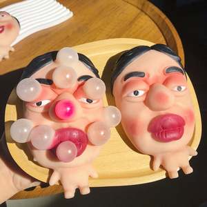 Juguetes Antiestrés, Juguete Blandito de Silicona TPR con Forma de Cabeza Grande y Labios Grandes, Juguete para Apretar con Diseño de Persona Enmascarada para Aliviar el Estrés - Product Image 2