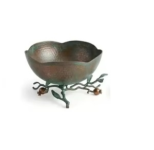 Tazón de metal 304 apto para alimentos con soporte de rama de olivo, diseño vintage dorado pulido para uso decorativo, tazón para servir. - Product Image 5