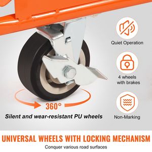 Carrello per Cartongesso Resistente da 3000 libbre, 115 cm x 55 cm, con Ruote Girevoli da 5 pollici - Product Image 4