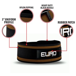 Ceinture de musculation Euro Skt Co, 5 pouces de large, mousse EVA respirante, antidérapante, boucle réglable, noir, marron, unisexe - Product Image 6