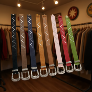 Cintura Retrò con Fibbia Ovale e Stella a Cinque Punte 3,8 Cm Accessori Moda Donna Uomo - Product Image 1