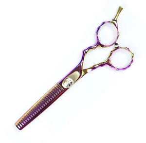 Tijeras de Peluquería Profesionales de Acero Inoxidable, Ligeras, Negras y Rojas, para Adelgazar el Cabello, para Uso en Salones de Belleza - Product Image 2