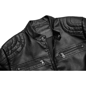 Men's Classic Modern Genuine <b>Leather</b> <b>Jacket</b> Turn-down Collar Soft Long Lasting <b>Winter</b> Any Quick Dry Breathable Front - Product Image 4