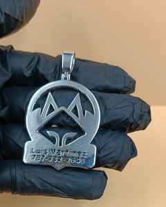 Pendentif personnalisé avec nom de DJ, pendentif hip-hop en moissanite serti de pierres, pendentif en argent 925, pendentif personnalisé avec initiales de nom de rappeur - Product Image 4