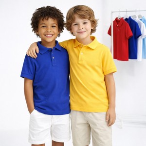 เสื้อโปโลเด็กขายส่ง OEM แบบกำหนดเอง ผ้าฝ้าย 100% เสื้อยืดแขนสั้นลำลองสำหรับเด็กผู้ชาย เสื้อผ้าเด็กจากบังกลาเทศ - Product Image 1