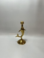 Figurine de dauphin en aluminium doré, Noël, Nouvel An, sculpture de table moderne faite à la main, durable, décoration de la maison