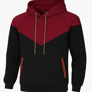 Sudadera con Capucha para Hombre, Diseño Color Block, Manga Raglán, Corte Regular, Informal, para Otoño, con Bolsillos, Tejido Negro y Verde Menta - Product Image 3