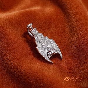 Pendentif Charme Aile de Chauve-Souris en Argent 925 et Moissanite, Collier Hip-Hop, Bijou de Luxe Streetwear, Cadeau Unisexe - Product Image 2