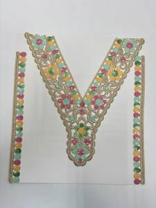 Parches Bordados con Hilo Dorado y Lentejuelas Multicolores, Apliques Florales para Kurti, Saree, Vestidos y Diseños de Prendas Étnicas - Product Image 3