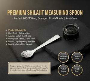Cuchara de Acero Inoxidable para Shilajit, Diseño Curvo, Cuchara Medidora de Resina de Shilajit Ayurvédica, Herramienta para Suplementos - Product Image 4