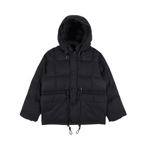 Matte Black Winter Down <b>Jacket</b> with Hood, Adjustable Waist Drawstring, <b>Straight</b> Hem, Versatile Style - Product Image 4