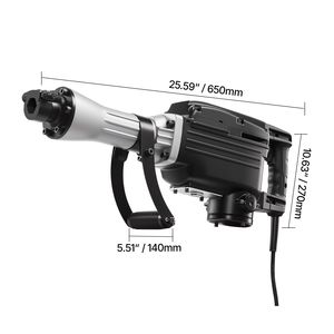 Martello Demolitore Elettrico Potente da 2800 W, 1200 BPM, con 3 Scalpelli, Vanga per Argilla, Valigetta per il Trasporto, per 110V - Product Image 6