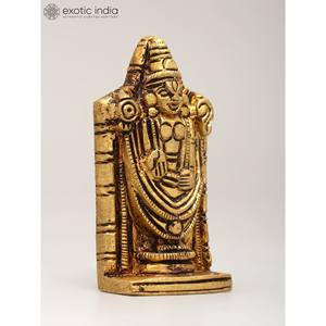 Ídolo Tirupati Balaji (Venkateshvara) de latón pequeño de 2 pulgadas para decoración del hogar y Templo hecho en La India - Product Image 2
