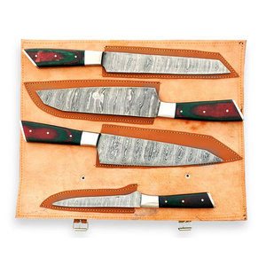 Damascus Steel <b>Kitchen</b> Knife Set Ideal For Home Cooking With Balanced Handling And Elegant Surface Pattern - Product Image 1