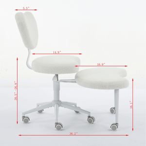Silla de Meditación con Ruedas y Asiento Cruzado AD/HD, Silla de Escritorio con Soporte Lumbar y Asiento Ajustable para Niños - Product Image 3