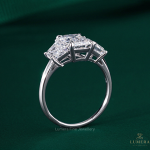 Anillo de Diamantes Clásico con Corte Mixto de Esmeralda y Topacio, Color D, VVS2, Oro de 9k, 10k, 14k, 18k, Joyería de Lujo para Boda o Compromiso - Product Image 3