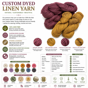Custom Dyed Linen <b>Yarn</b> for Weaving Knitting Crochet Hand Dyeing Textile Crafts Sustainable Natural Fiber - Product Image 6