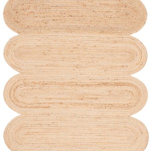 Coastal Braided Jute Area Rug Novelty Shape Solid Color Living Room Decor Non-Slip Flat Pile <b>Thin</b> Handmade - Product Image 6