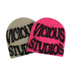 Unisex Jacquard Beanie Hat 100% Acrylic Character Pattern Flock Print <b>Winter</b> <b>Cap</b> Casual Style Adult 56-58CM - Product Image 5
