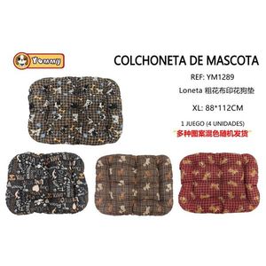 Yommy Pet Dog Bed 88x112cm Plaid Pattern Soft <b>Cushion</b> Mattress for Dogs - Product Image 1