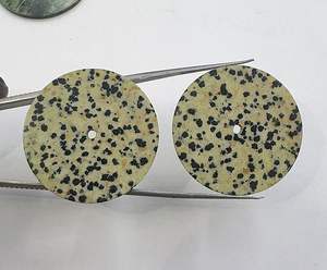 Esfera de Reloj de Piedra de Jaspe Dálmata, Tamaño 30 mm, Grosor 1.50 mm, Disco Redondo, Orificio Central de 2 mm, Esfera de Reloj Única - Product Image 1