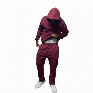 Wholesale Men's Custom Cropped Terry <b>Tracksuit</b> Set Quick Dry Hoodie Sweatpants <b>Y2K</b> Streetwear Casual Jogging Sportswear Matching - Product Image 6