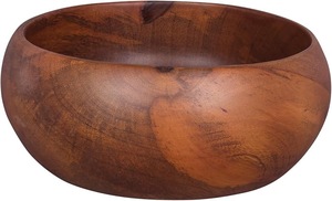 Bol de service en bois naturel massif fait main pour salade et fruits, vaisselle rustique pour cuisine, restaurant et hôtel, vente en gros - Product Image 4