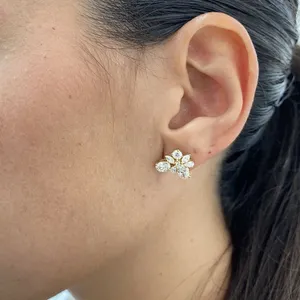Pendientes de Diamantes Ovalados, en Forma de Pera, Redondos y Marquesa, 2.9 Quilates, E-F VS1, Creados en Laboratorio, Oro de 14k - Product Image 2