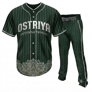 Ensemble Maillot et Pantalon de Baseball Homme Ostriya International à Manches Courtes, Uni, Anti-humidité, Respirant, en Polyester, Personnalisable - Product Image 4