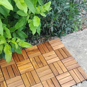 กระเบื้องพื้นไม้กระถินณรงค์แบบประกบขนาด 12 x 12 นิ้ว สำหรับปูพื้นภายในบ้าน สไตล์ยุโรป เหมาะสำหรับลานบ้าน สวน และพื้นที่กลางแจ้ง พร้อมบริการจัดส่งฟรี - Product Image 5