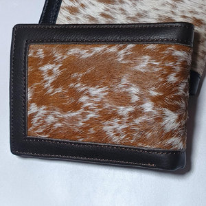 Portefeuille en cuir de vachette de luxe pour homme, cuir véritable, fait main, motif naturel unique - Product Image 5