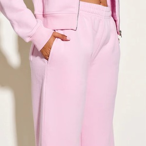 Pantalones Deportivos Casuales de Felpa para Mujer, Corte Ajustado, Frente Plano, 100% Algodón, Transpirables, Ecológicos, de Secado Rápido - Product Image 5