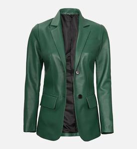 Blazer de Cuero Genuino para Hombre y Mujer, Estilo 2026, Personalizado OEM, con Dos Botones, Chaqueta de Cuero Clásica, Ofrecida a Precios de Mayoreo - Product Image 3