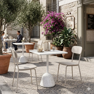 Mesa alta cuadrada de terrazo de alta calidad para exteriores, mesa de bar moderna para cafetería o restaurante al aire libre, procedente de Vietnam. - Product Image 4